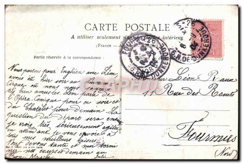 CPA Paris Le Parc Monceau Automobile — Verso