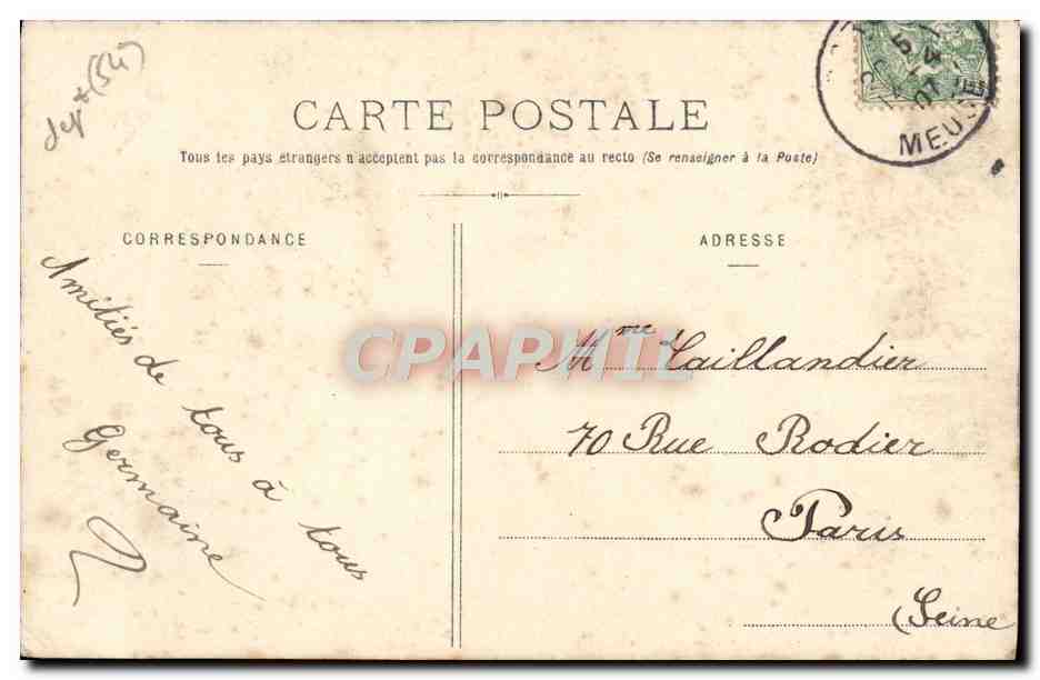 CPA Nancy Arc de Triomphe vu de la place Carriere  — Rückseite