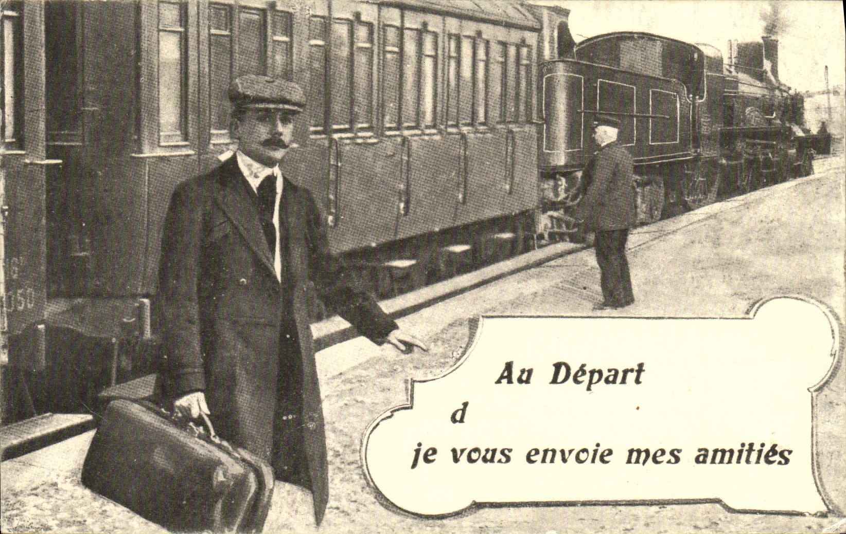 REPRO Au Depart je Vous Envoie Mes Amities Train