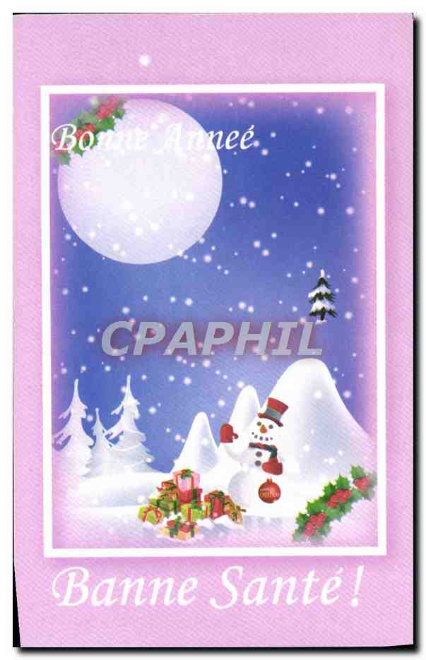 CPM Bonne annee Bonhomme de neige 