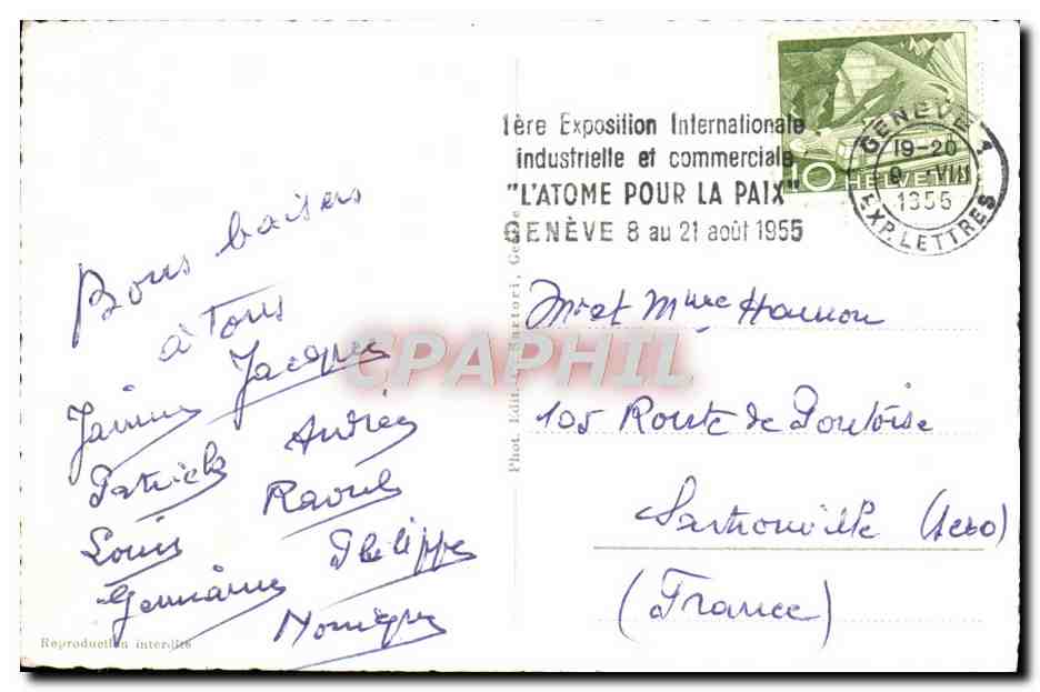 CPM Geneve La rade Bateau — Verso
