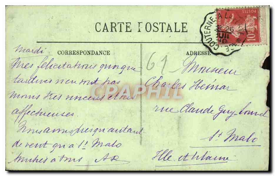 CPA Bagnoles De L'Orne Les Thermes — Rückseite