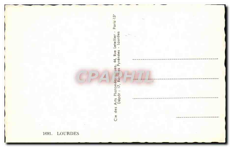 CPA Souvenir De Lourdes a La Grotte J'Ai Prie Pour Vous — Verso