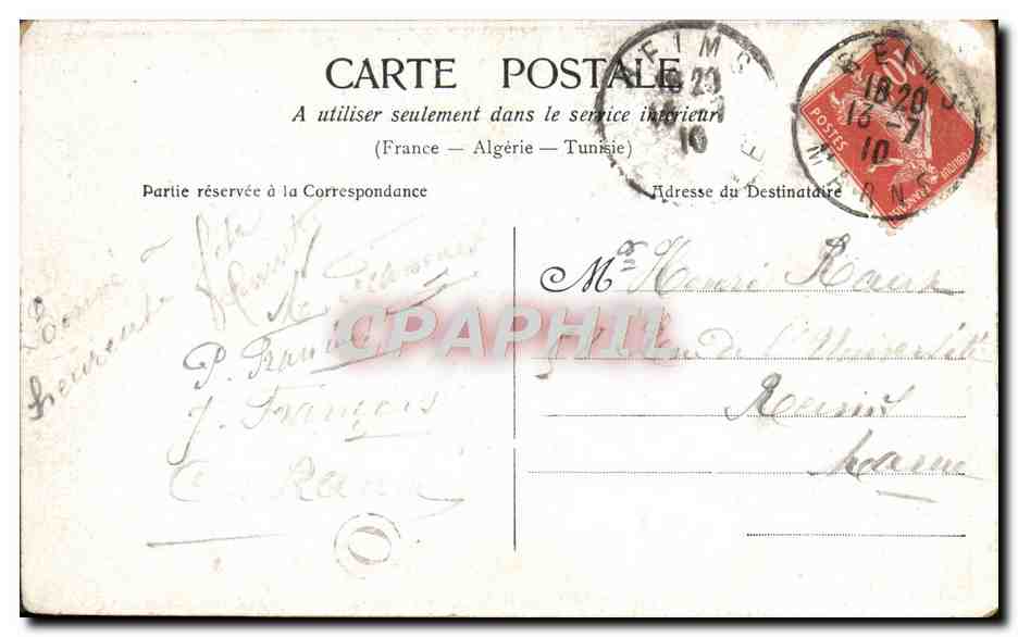 CPA Que Mon Cantique Serait Tendre Femme — Verso