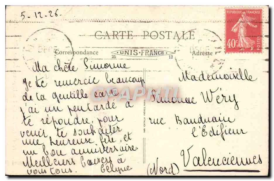 CPA Sainte Genevieve Neuilly Sur Seine Vue Du Parc — Rückseite