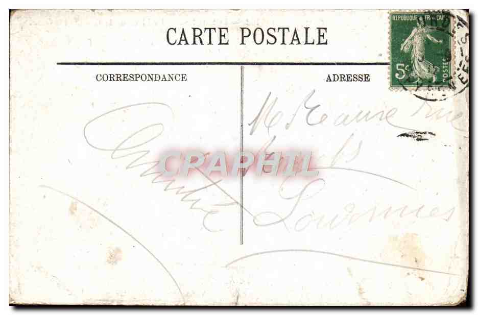 CPA Lourdes La Place De La grotte Et Le Gave — Verso