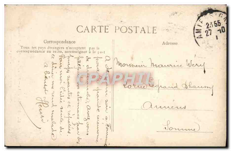 CPA Reims La Marne motif de la fontaine Sube — Rückseite