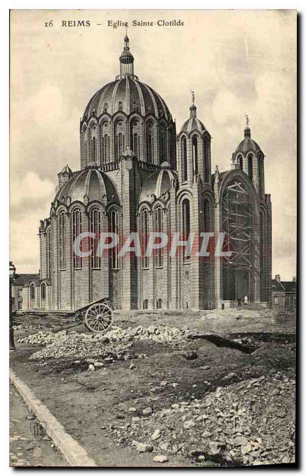 CPA Reims Eglise Sainte Clotilde