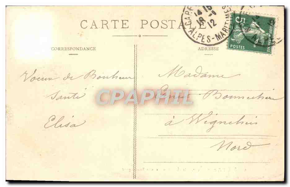 CPA La Cote d'Azur Hyeres Avenue Beaurgard — Rückseite