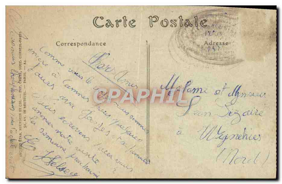 CPA Cannes La Promenade De La Croisette Et Le Mont Chevalier — Verso