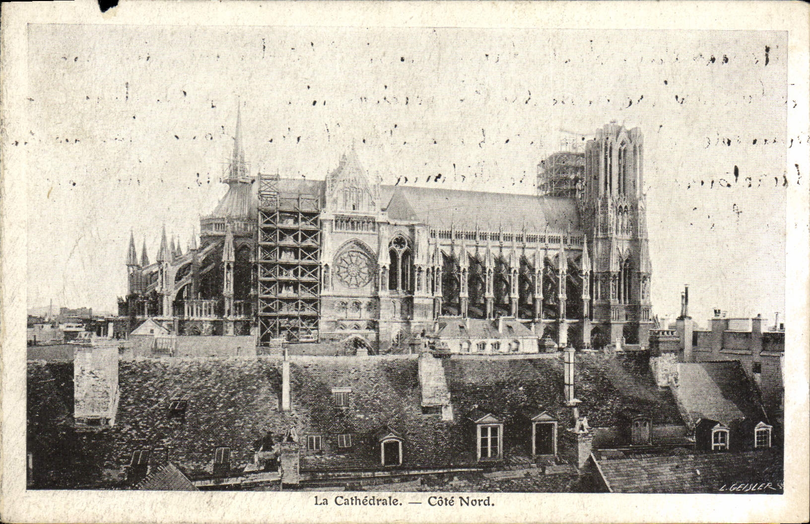 CPA La Cathedrale Cote Nord Reims