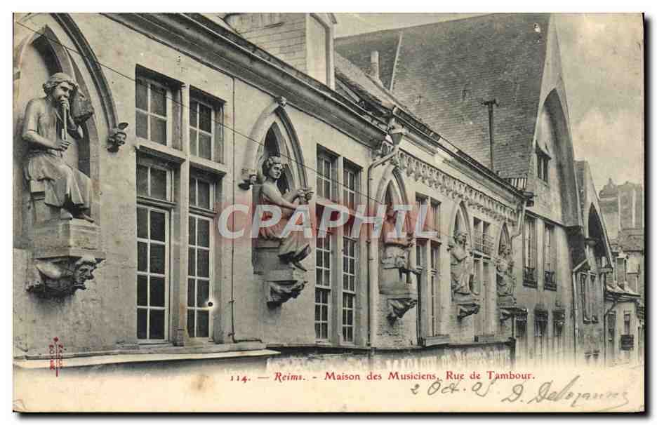 Reims — Maison des Musiciens, Rue de Tambour — Éditeur BIC, n° 114