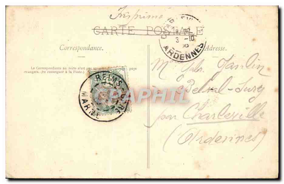 Reims — Maison des Musiciens, Rue de Tambour — Éditeur BIC, n° 114 — Rückseite