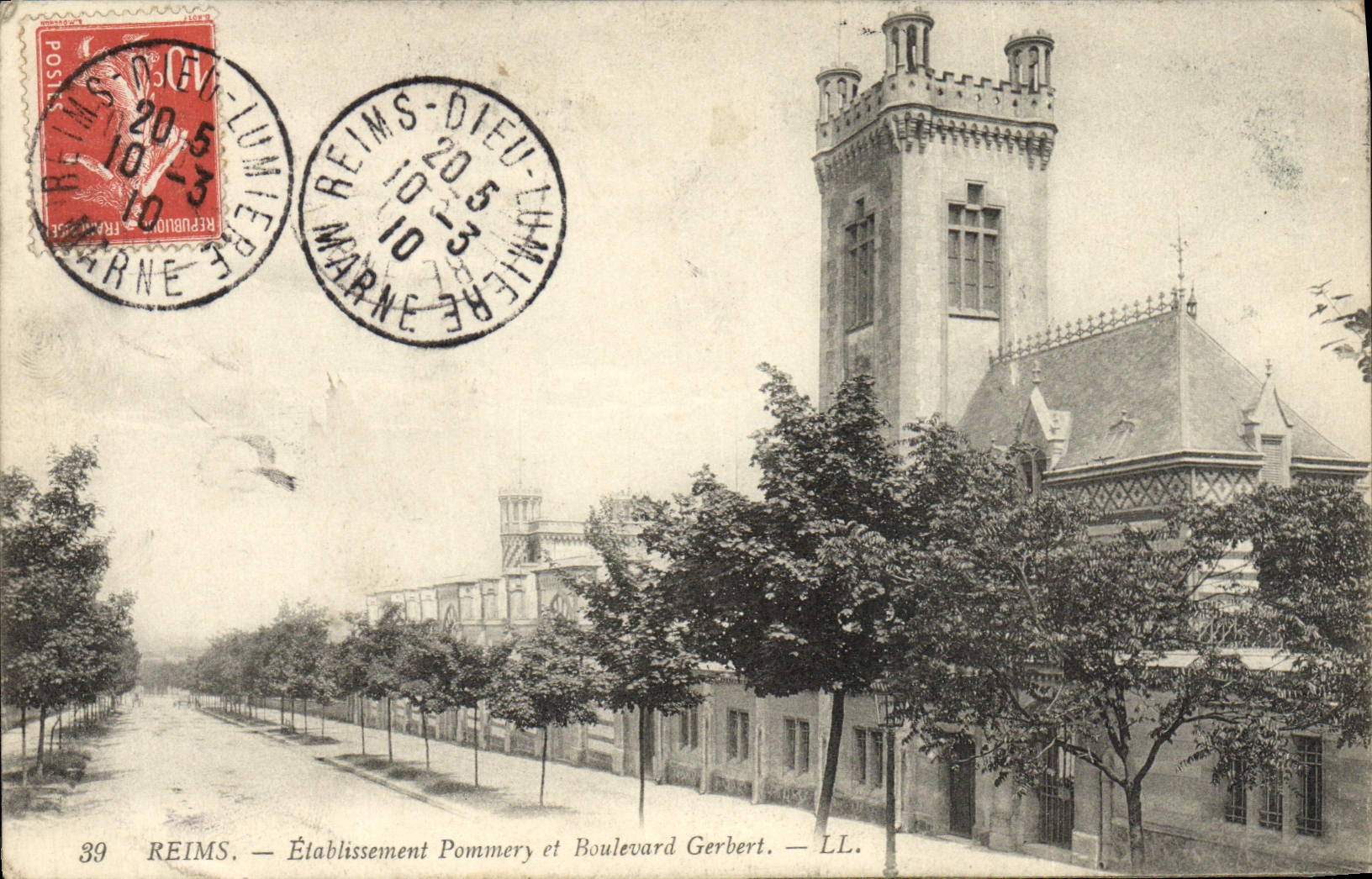 CPA Reims Etablissement Pommery Et Boulevard Gerbert