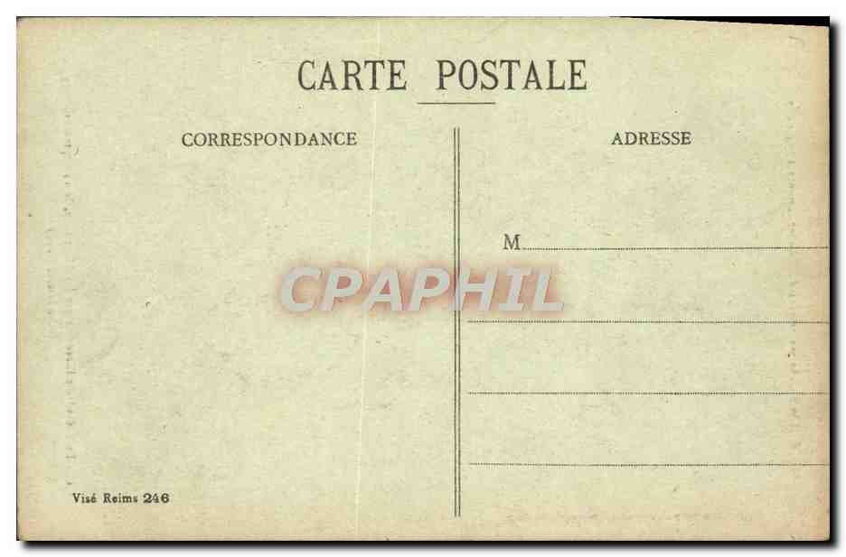 Reims dans ses années de bombardements 1914-1917 — La Cathédrale incendiée par les Allemands, le 19 Septembre 1914 (côté latéral Nord) — G. Dabols, Reims — Verso
