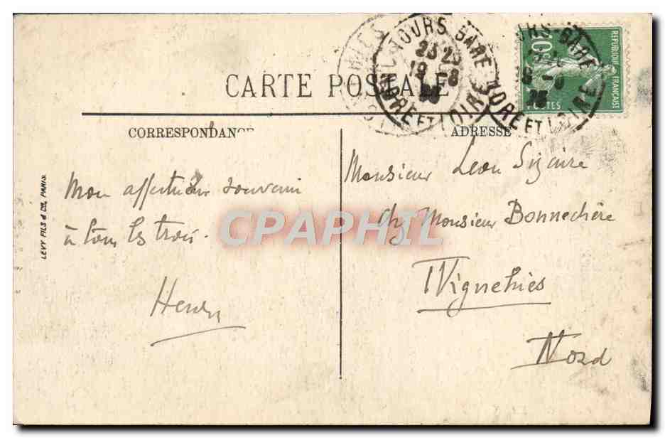 CPA Chenonceaux Le Chateau Les Jardins — Rückseite