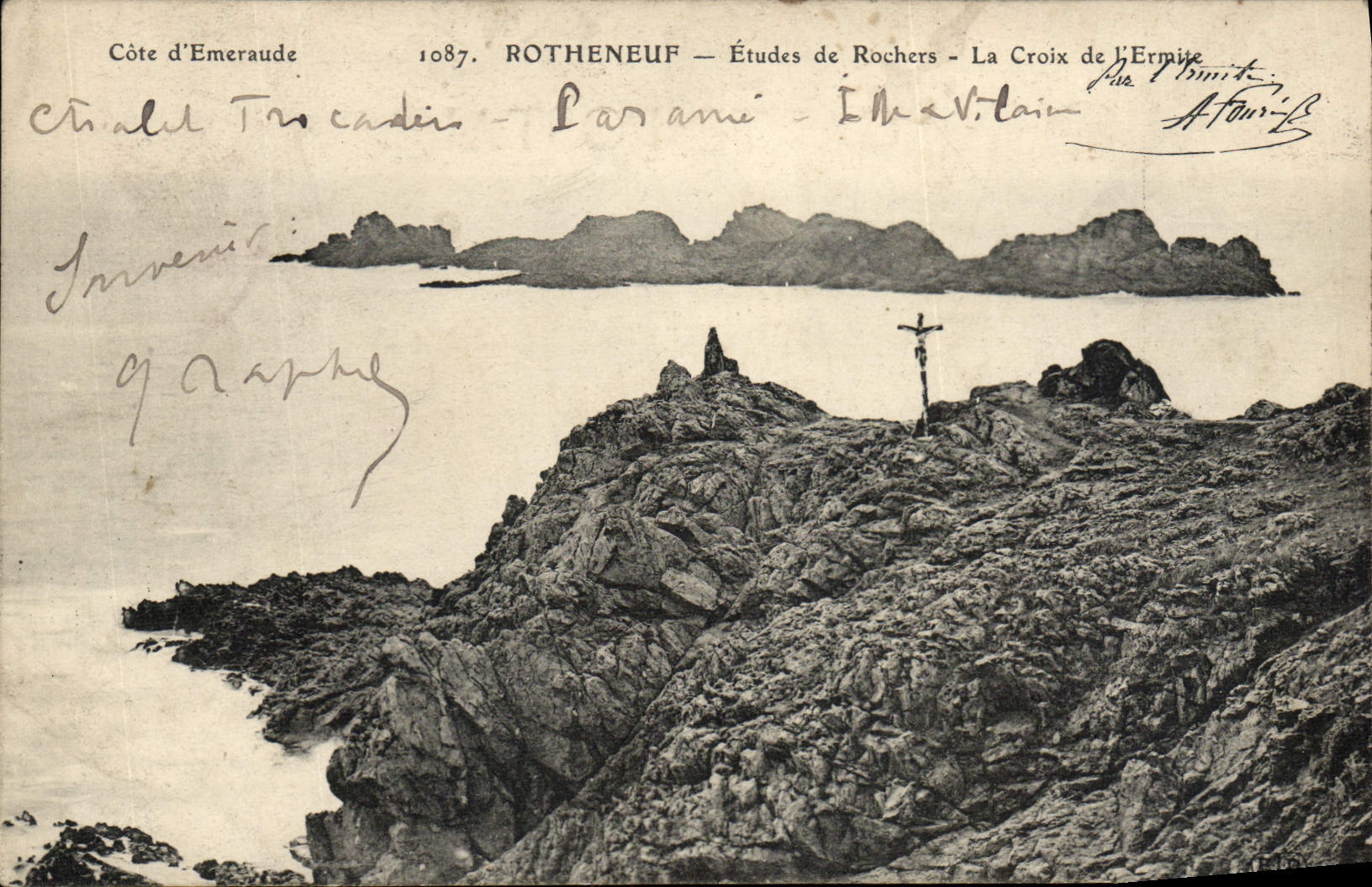 Rotheneuf — Études de Rochers — La Croix de l'Ermité — Côte d'Emeraude