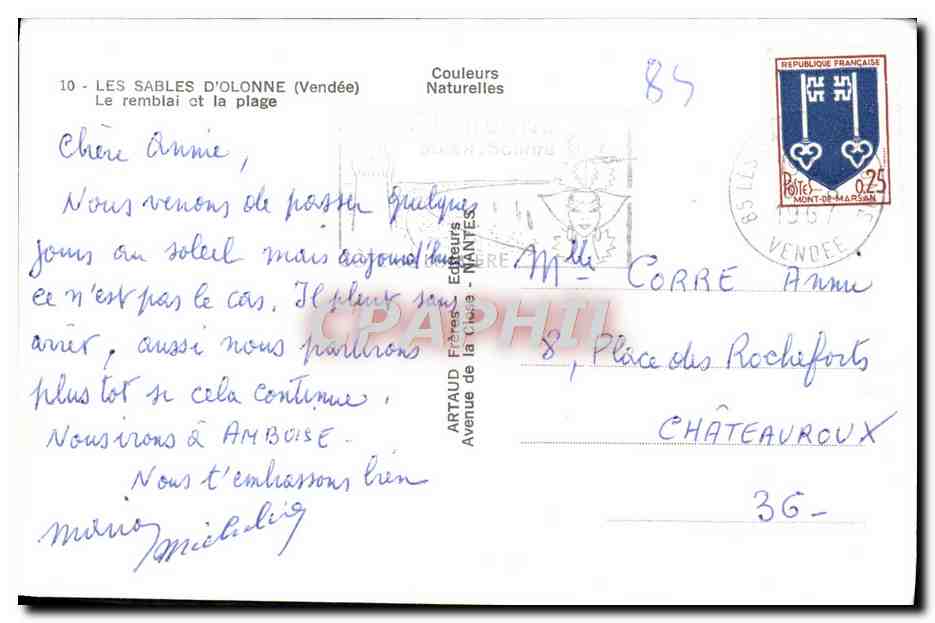 CPM Les Sables D'Olonne Le Rembai Et La Plage — Back