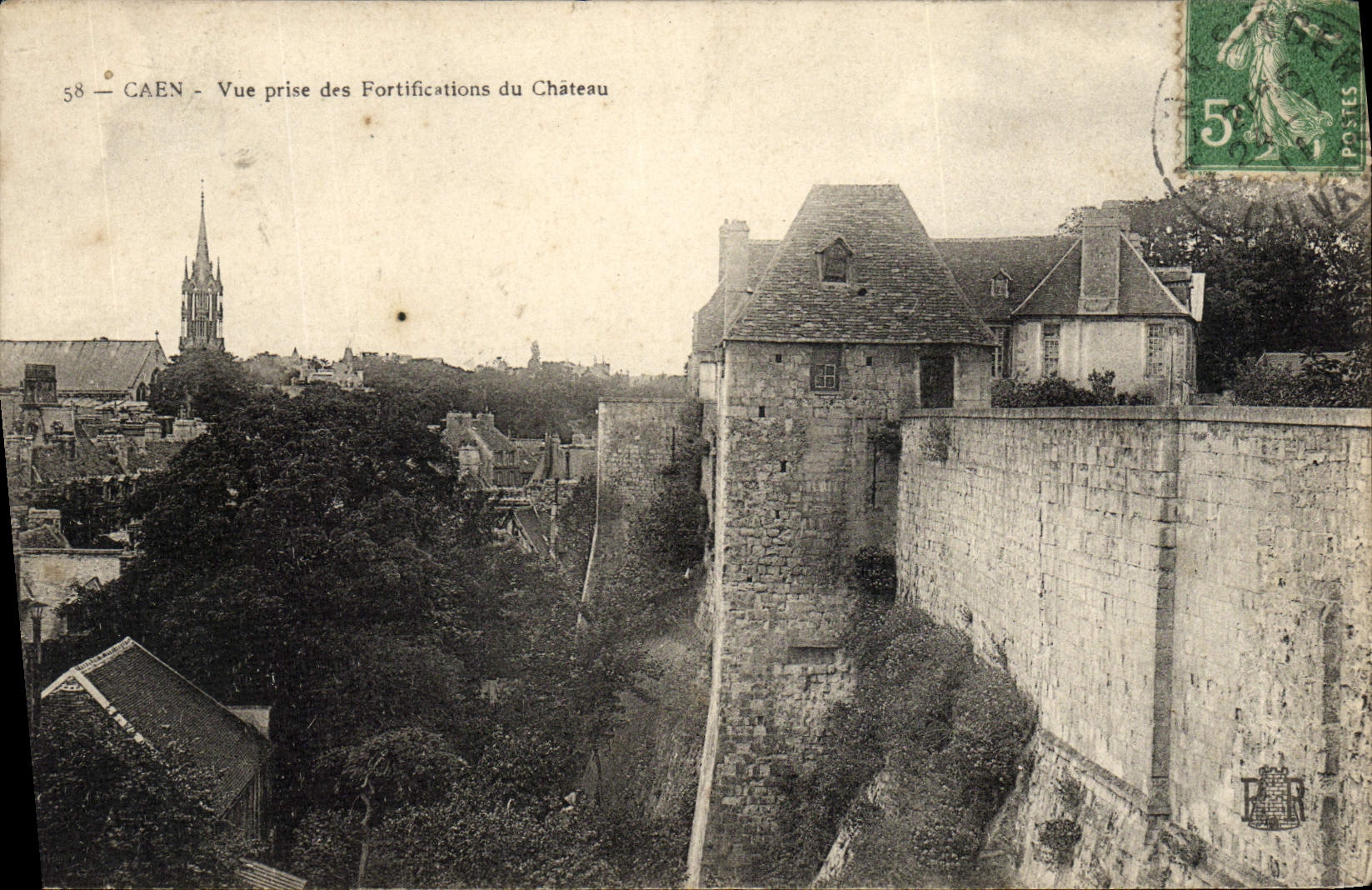 Caen — Vue prise des Fortifications du Château — Éditeur non identifié, n° de série 58