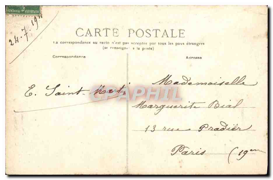 Caen — Vue prise des Fortifications du Château — Éditeur non identifié, n° de série 58 — Verso