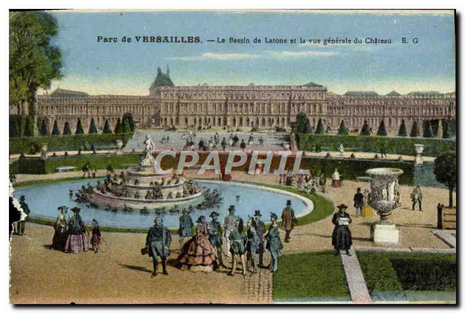 CPA Parc De Versailles Le Bassin De Latone Et La Vue Generale Du Chateau