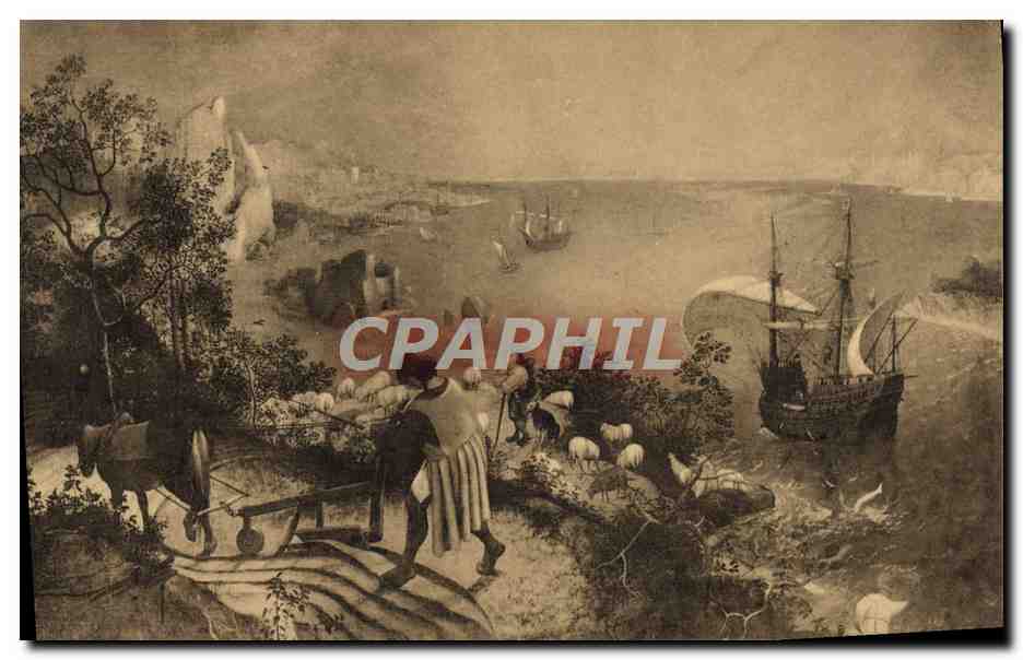 CPA P Brueghel Le Vieux Paysage Avec La Chute D'Icare Musee De Bruxelles