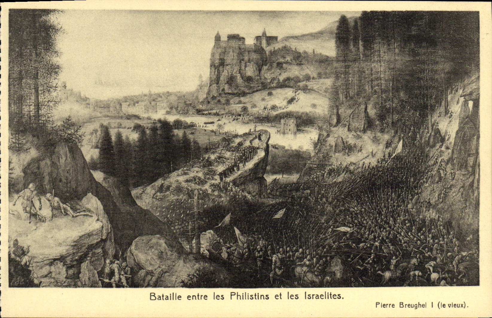 CPA Bataille Entre Les Philistins Et Les Israelites Pierre Brughel I le vieux Judaica Juif