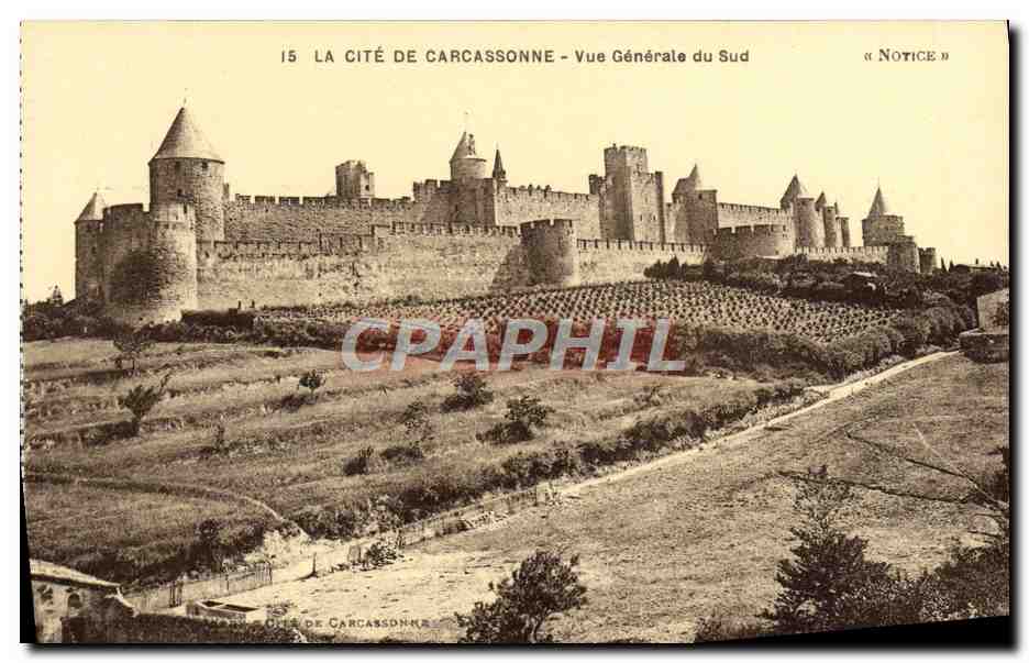 CPA La Cite De Carcassonne Vue Generale Du Sud