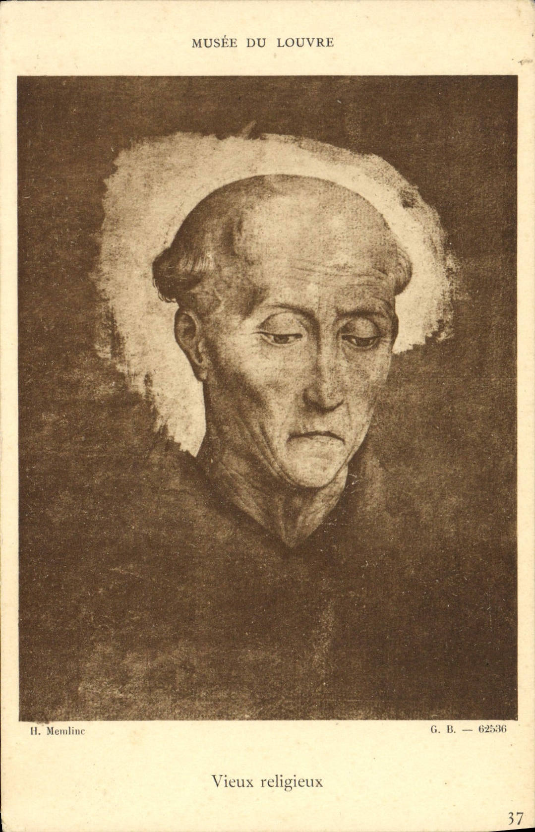 Vieux religieux — œuvre de H. Memlinc — Musée du Louvre, G.B. 62536
