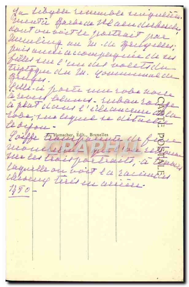 CPA Bruges Hopital Saint Jean Memling Sibylla Sambetha — Verso