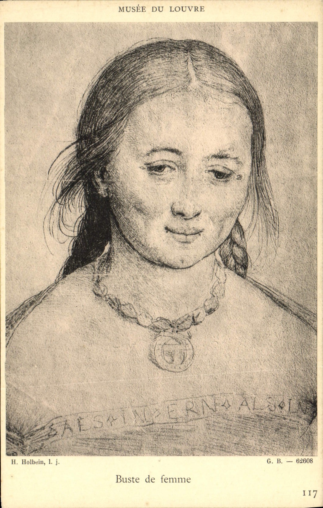 CPA Musee Du Louvre Buste De Femme Holbein