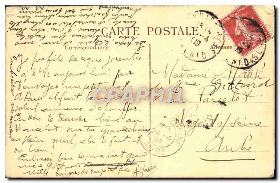 CPA Mme Recamier David — Verso