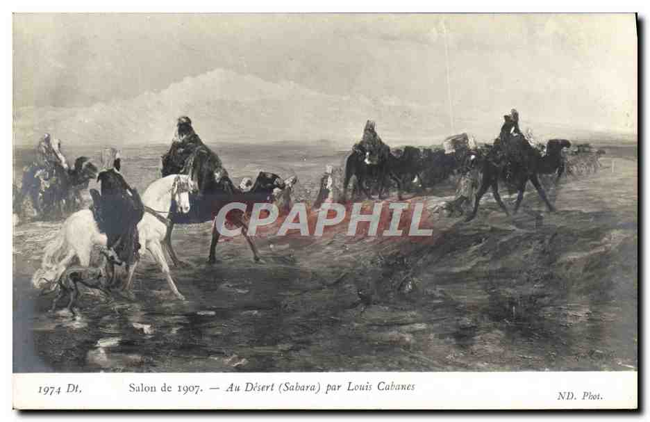 CPA Salons De 1907 Au Desert Par Louis Cabanes Chevaux Chameaux