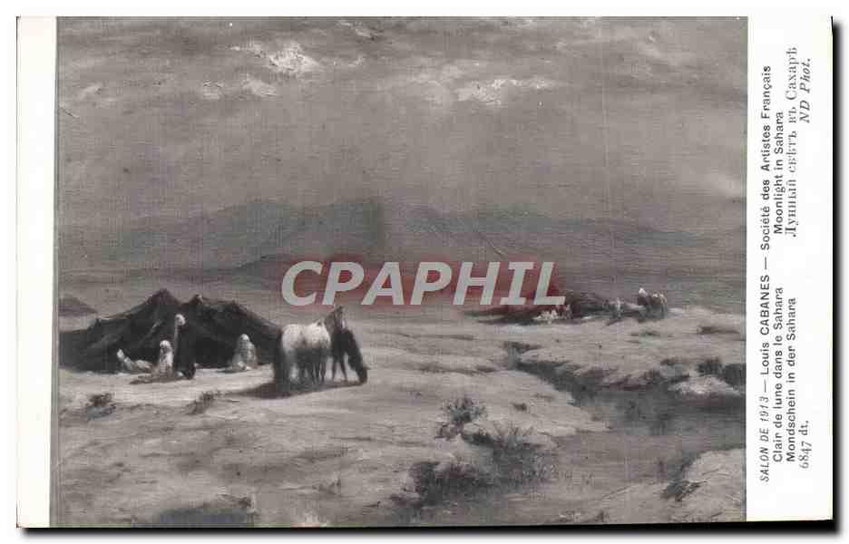 CPA Salons De 1913 Louis Cabanes Clair De Lune Dans Le Sahara