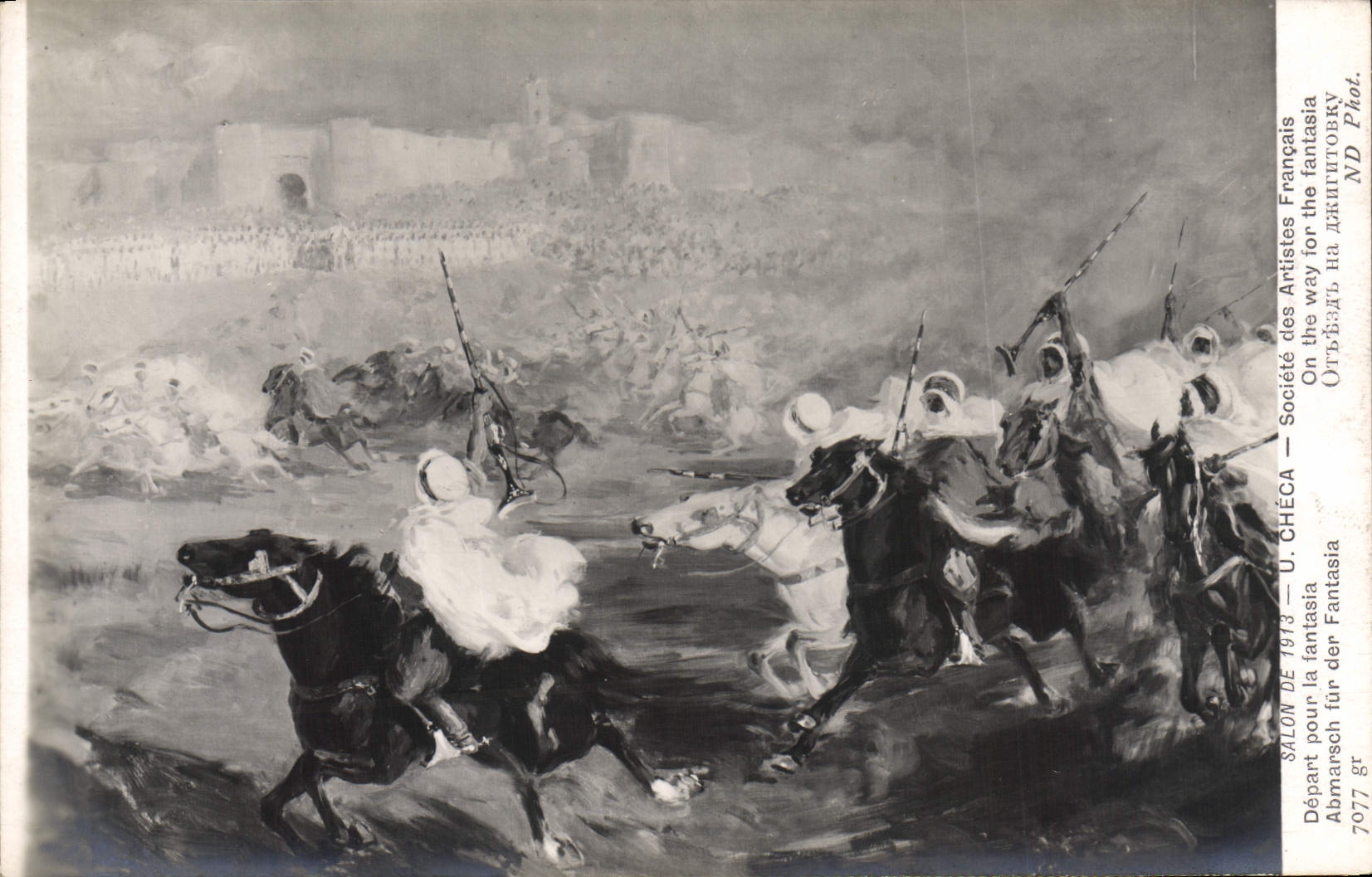 CPA Salons De 1913 Checa Societe Des Artistes Francais Depart Pour La fantasia Chevaux 