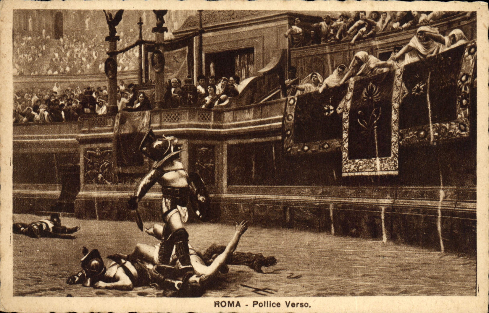 CPA Roma Pollice Verso Gladiateur 