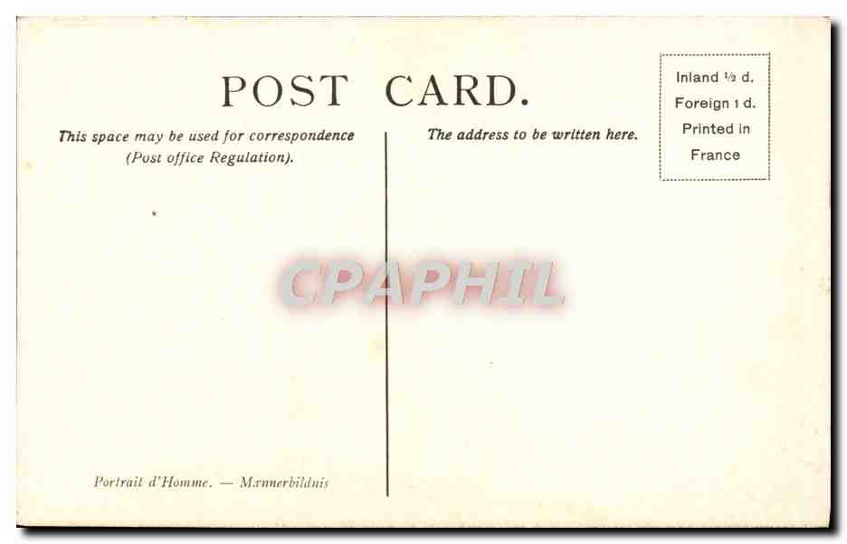 CPA Un Known Flemsish School A Man's Portrait The National Gallery London — Verso