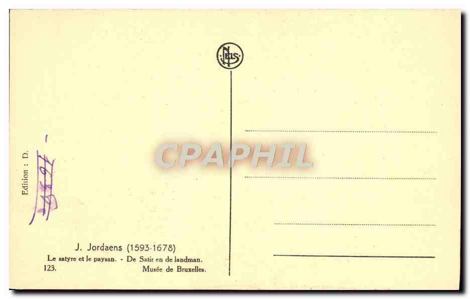 CPA Jodaens Le Satyre Et Le Paysan Musee De Bruxelles — Verso
