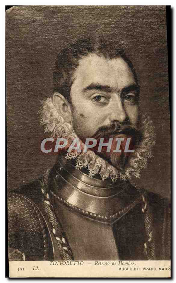 CPA Tintoretto Retrato De Hombre Museo Del Prado Madrid