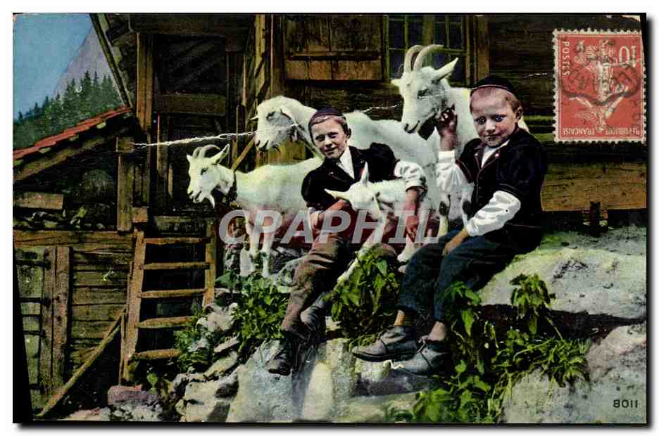 CPA Enfants Chevres Chevre