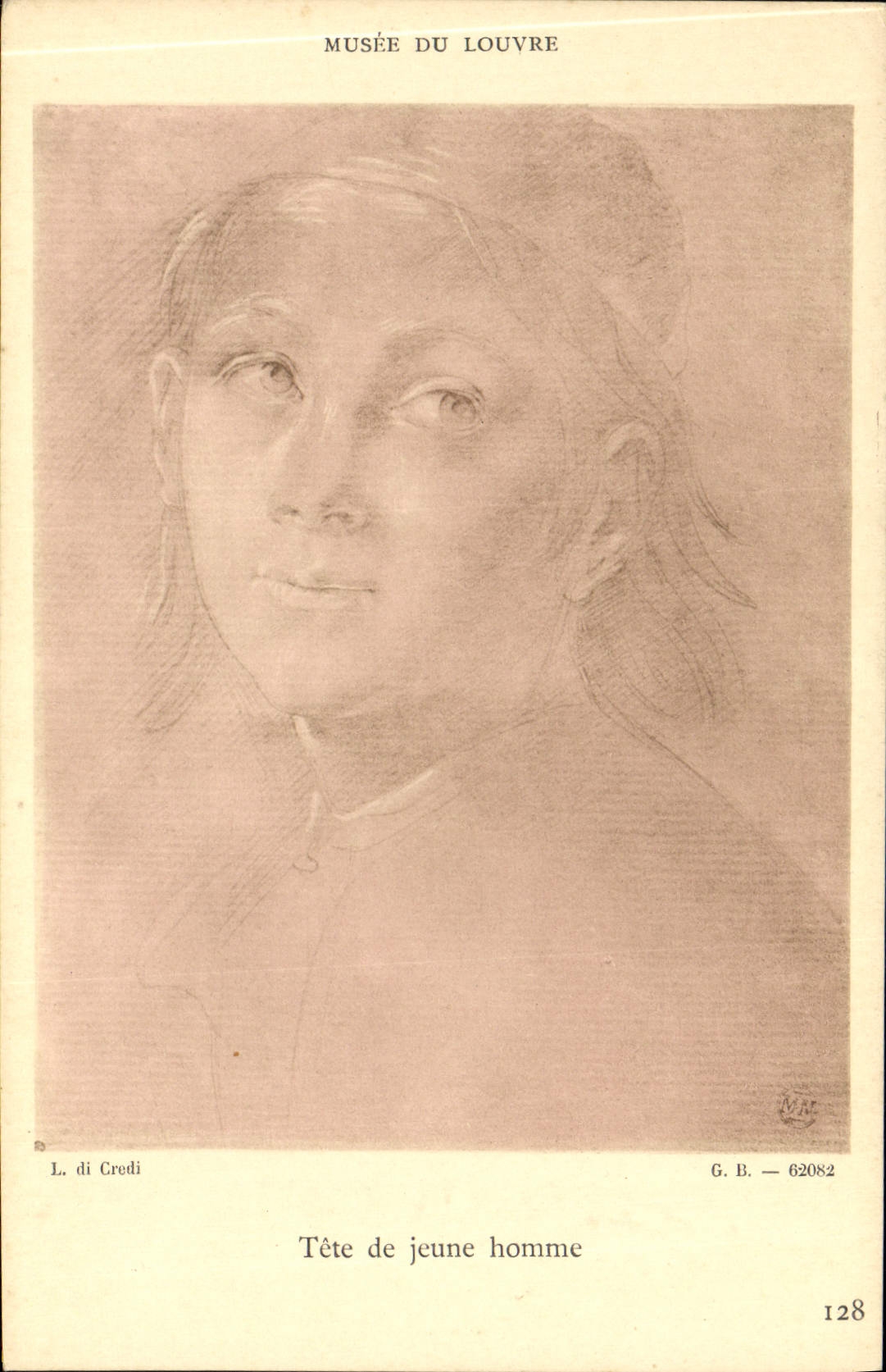 CPA Musee Du Louvre Tete De Jeune Homme L di Credi