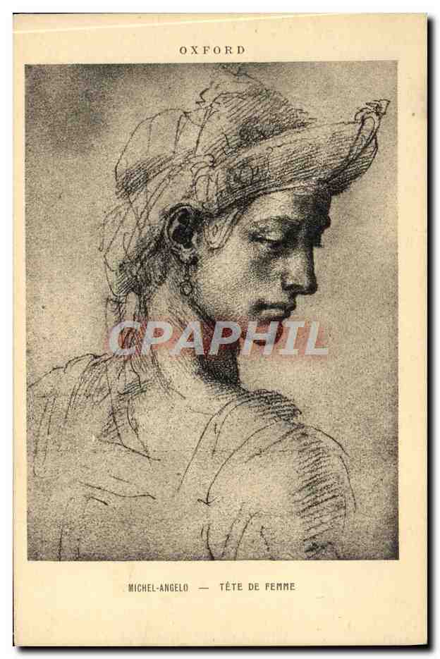 CPA Oxford Michel Angelo Tete De Femme