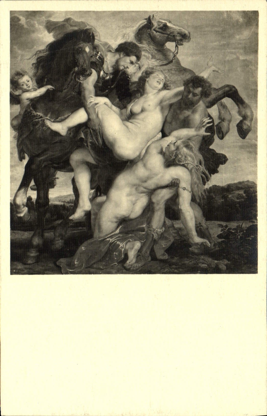 CPA Esposition Des Chefs d'Oeuvre De La Pinacotheque De Munich Rubens Enlevement des filles de Leucippe