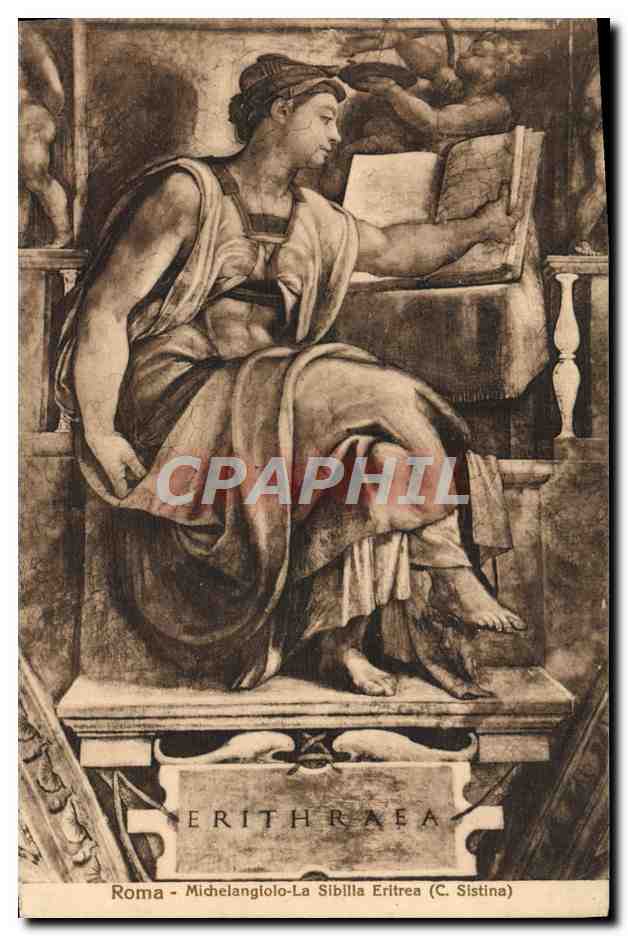 CPA Roma Michelangelo La Sibilla Eritrea C Sistina