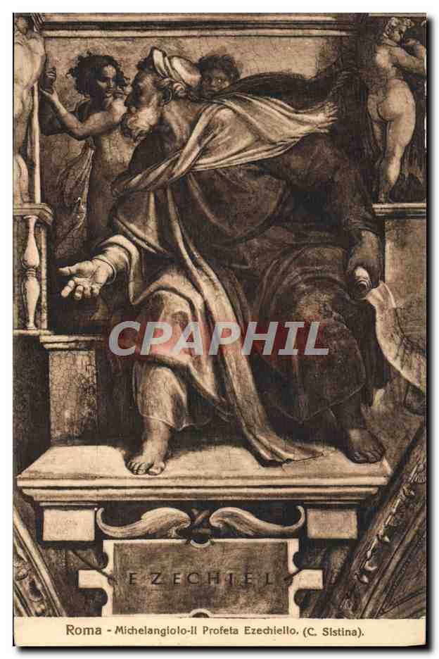 CPA Roma Michelangelo Profeta Ezechiello C Sistina