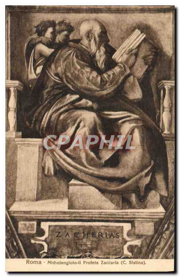 CPA Roma Michelangelo Profeta Zaccaria C Sistina