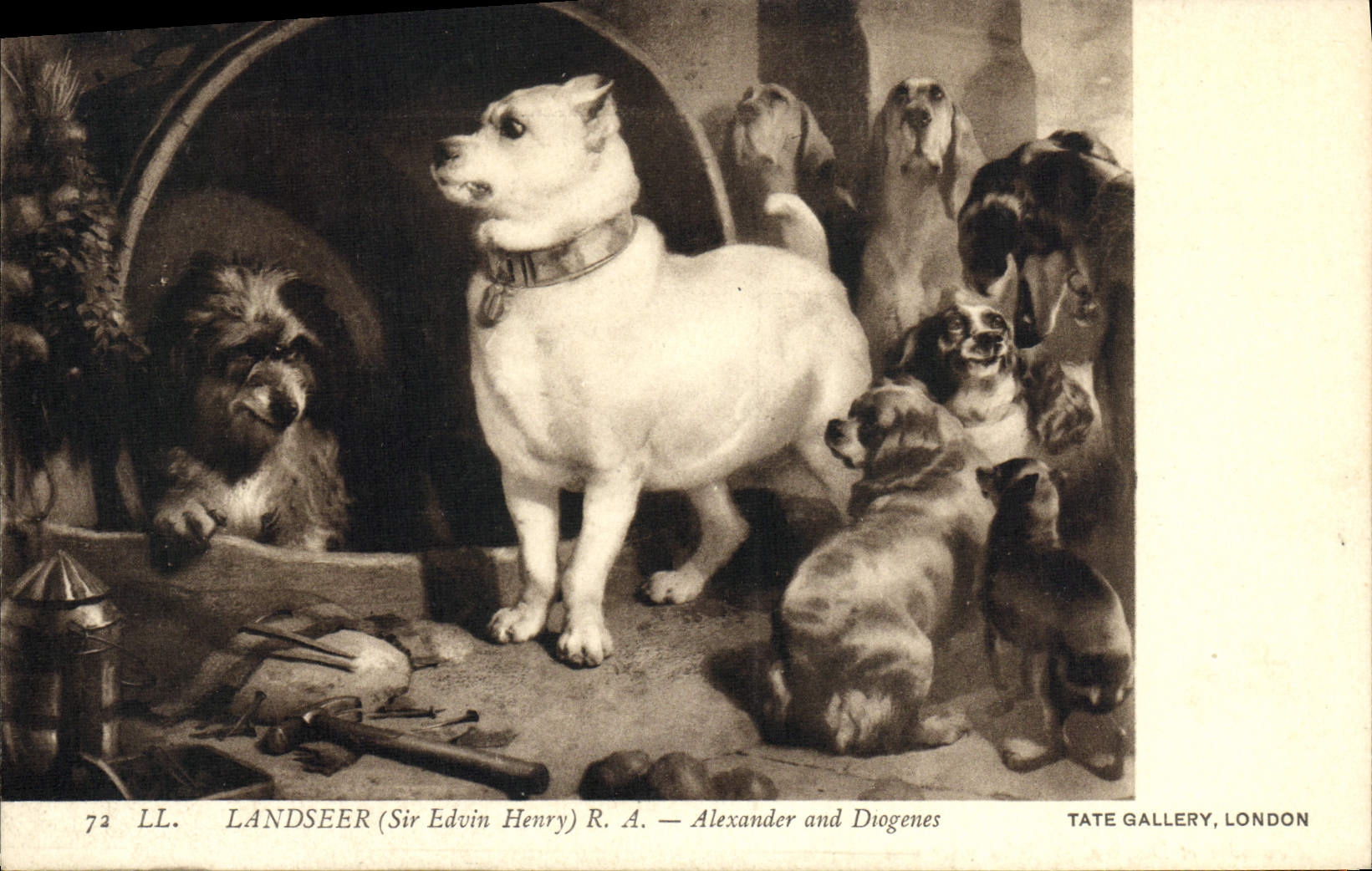 CPA Landseer Alexander And Diogenes London Tate Gallery Chiens 