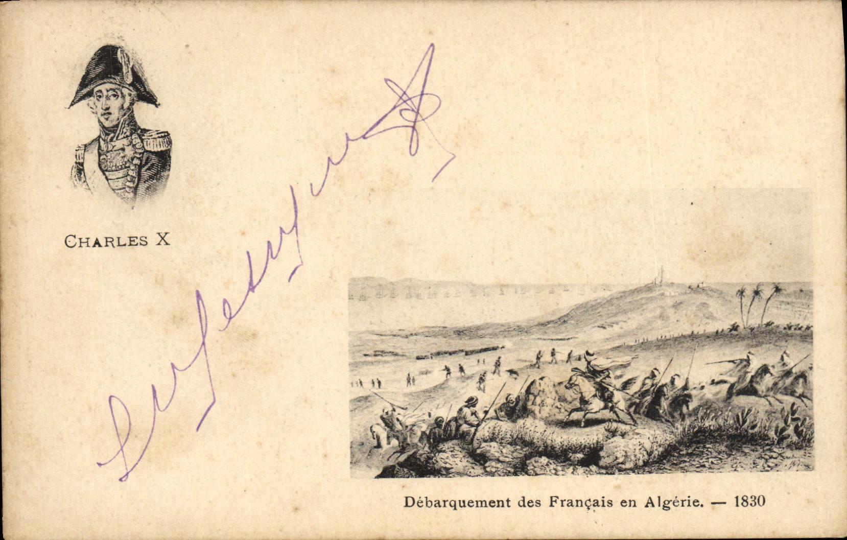 CPA Charles X Debarquement Des Francais En Algerie 1830