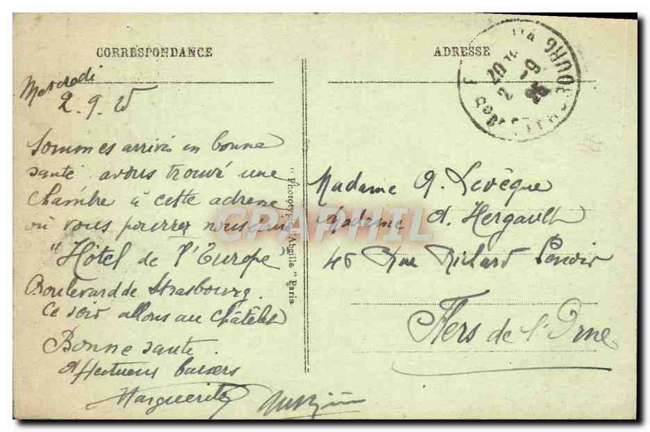 CPA Paris Gare De l'Est Rue De Strasbourg Et Rue d'Alsace Tramway — Rückseite
