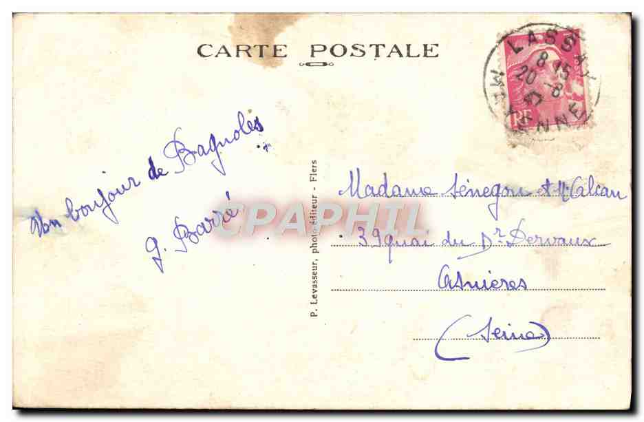 Bagnoles-de-l'Orne — Le Grand Hôtel — P. Levassieur, éditeur — Verso